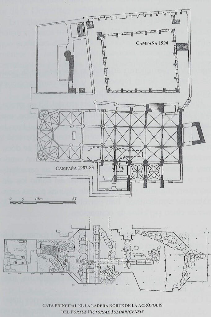 Esquema de las excavaciones en la Catedral de Santander